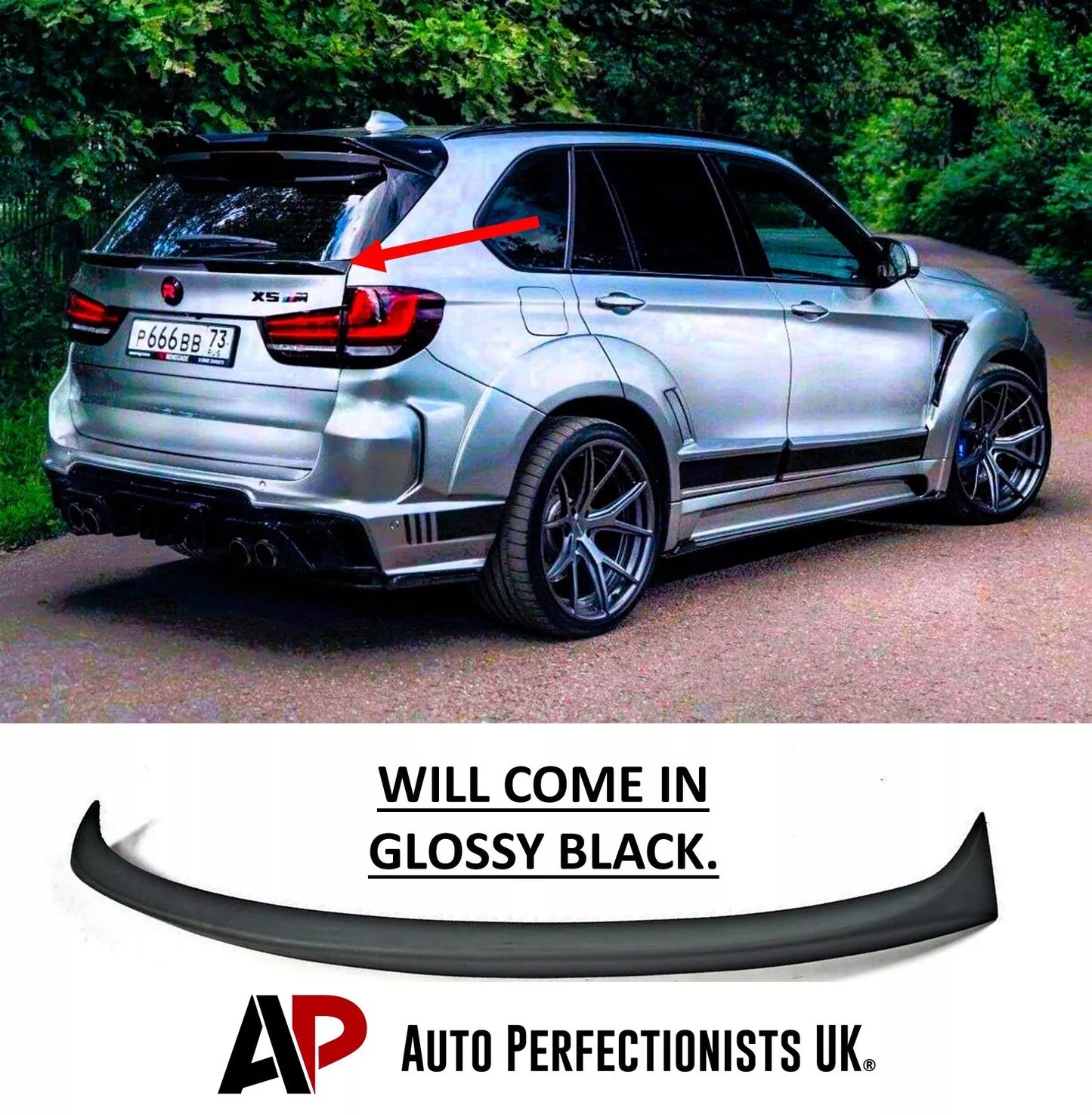 BMW X5 F15 X5M Car Rear Mid Spoiler 2013-2018 Gloss Black