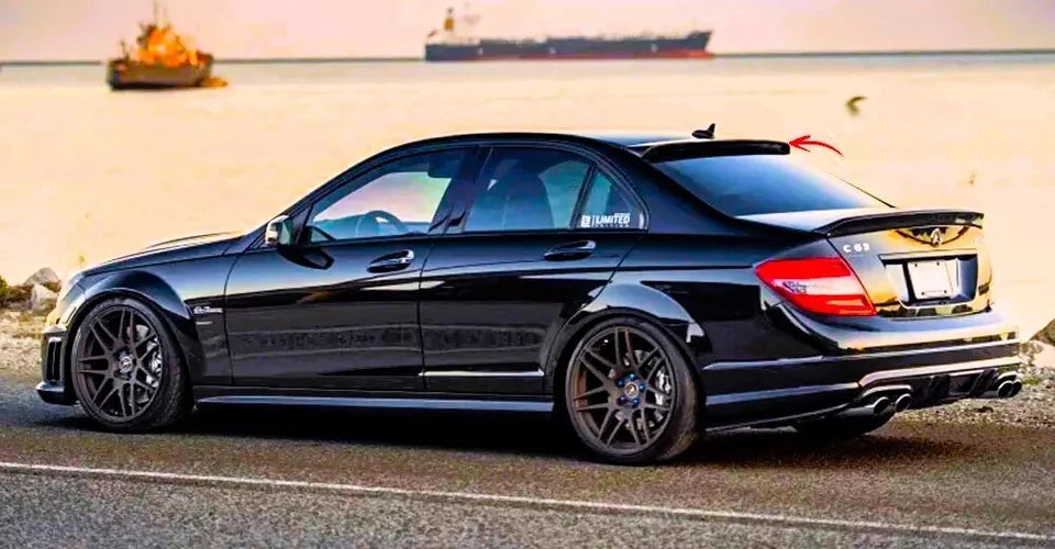 Mercedes C Class Car Rear Roof Spoiler W204 2007-2014 Gloss Black