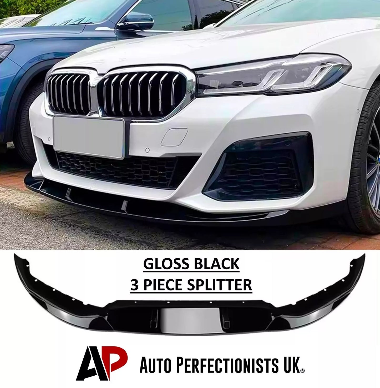 BMW 5 Series G30 G31 LCI Front Splitter 2021-2024 Gloss Black