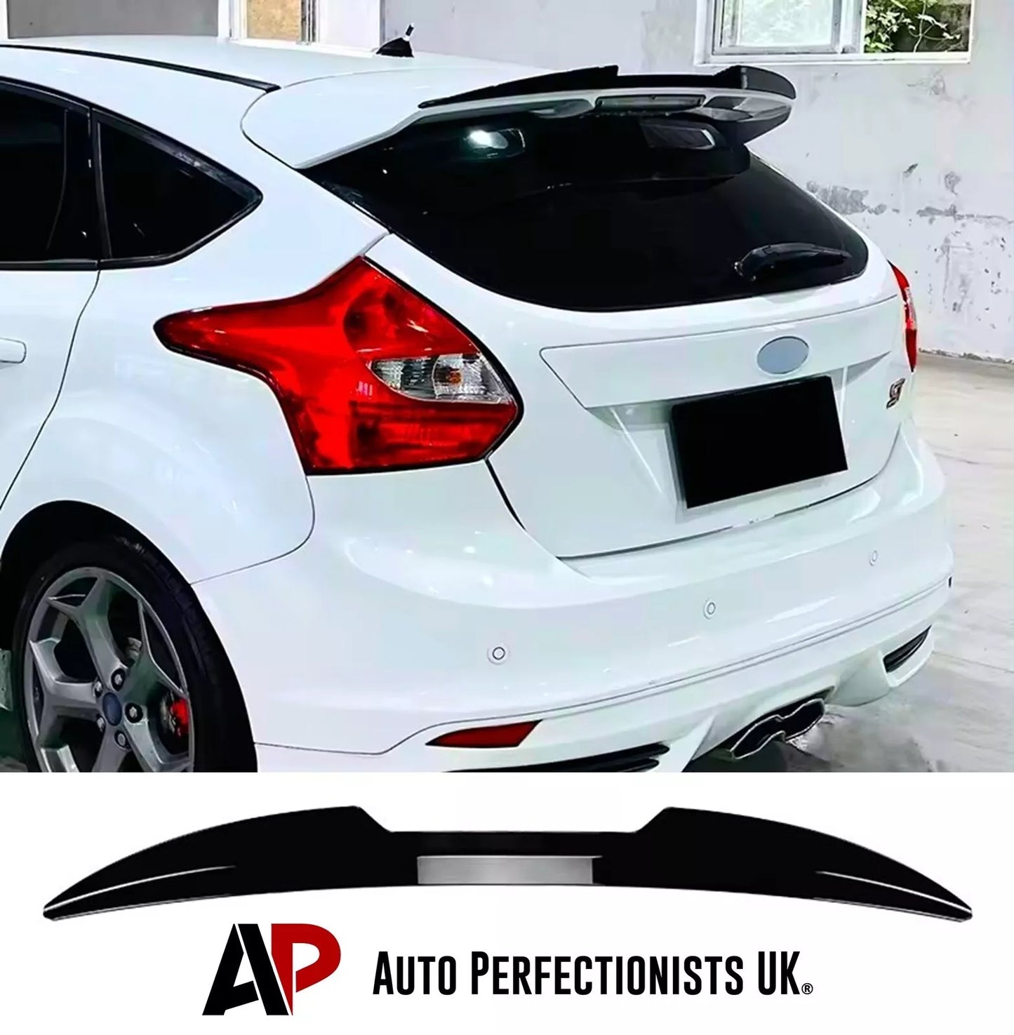 Ford Focus RS MK3 MK3.5 Car Rear Roof Spoiler 2014-2018 Gloss Black