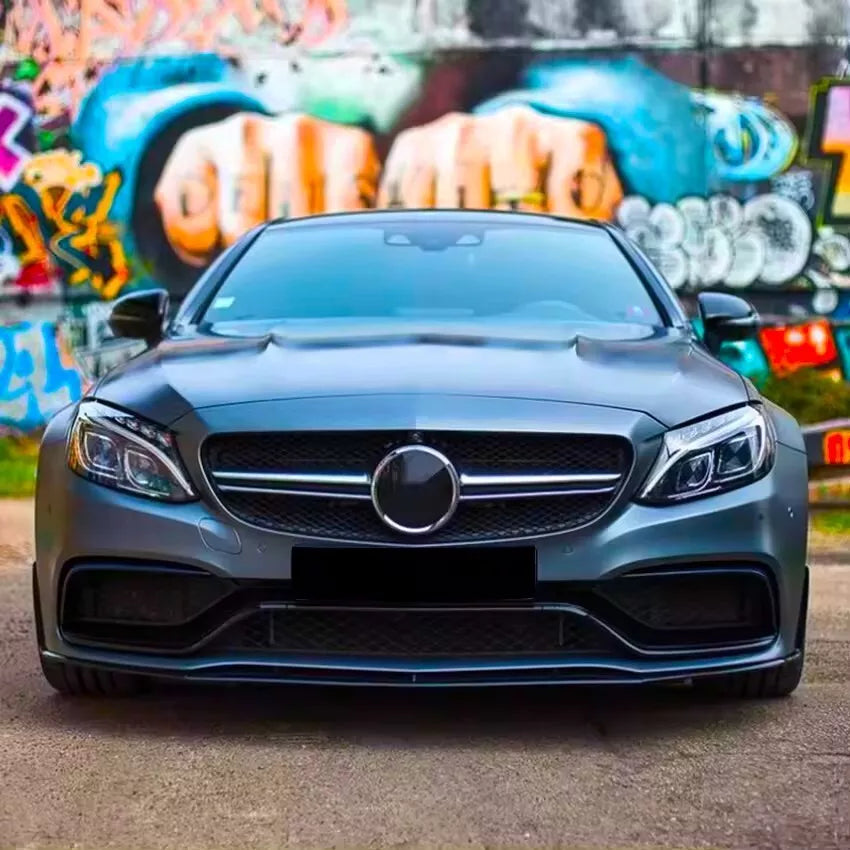 Mercedes C Class C63 AMG Front Splitter 2015-2022 Gloss Black