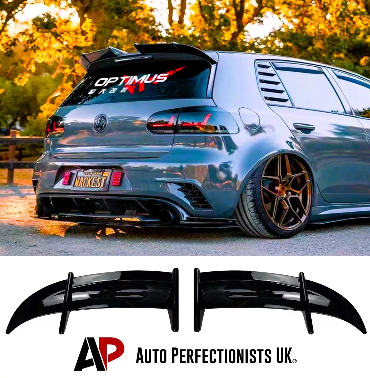 VW Golf MK6 GTD GTI Car Rear Roof Spoiler 2008-13 AK Style Gloss Black