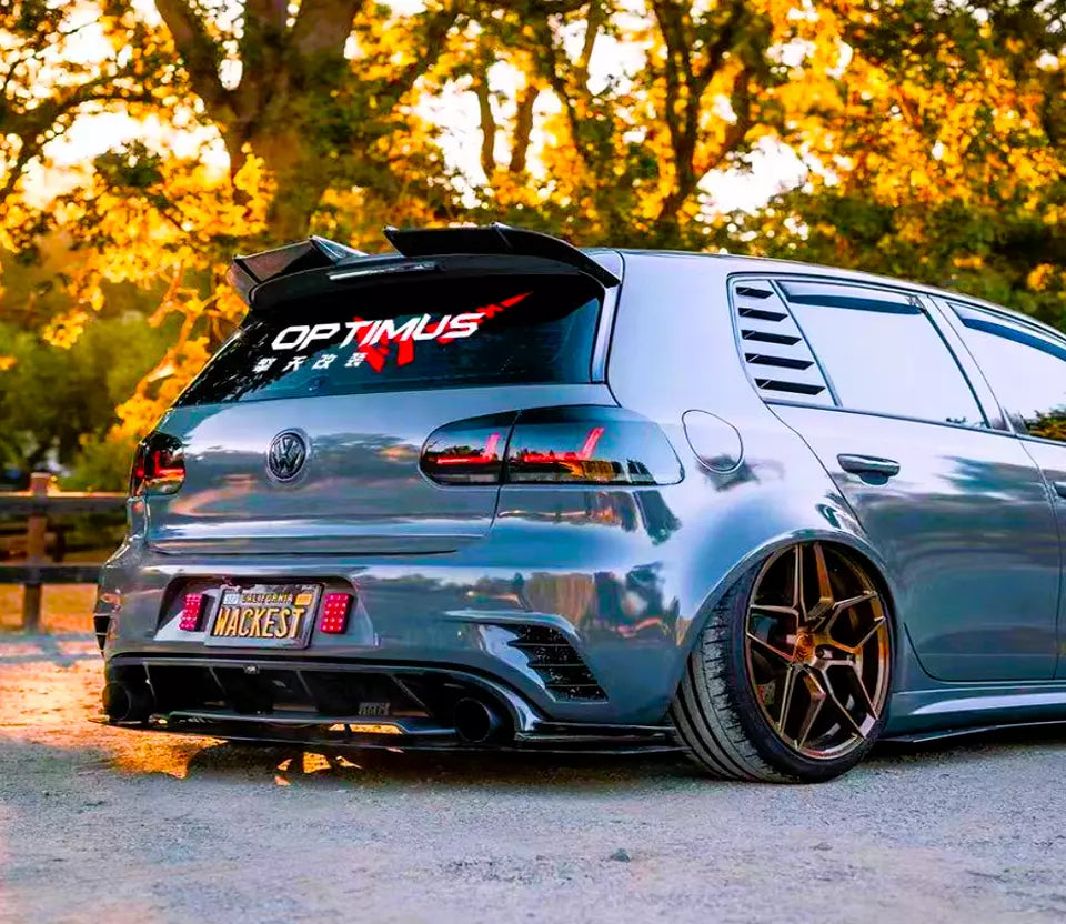 VW Golf MK6 GTD GTI Car Rear Roof Spoiler 2008-13 AK Style Gloss Black