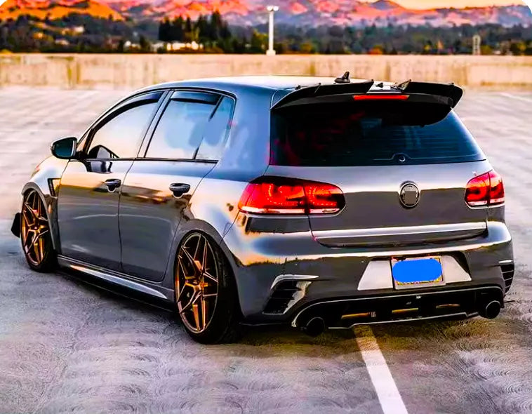 VW Golf MK6 GTD GTI Car Rear Roof Spoiler 2008-13 AK Style Gloss Black