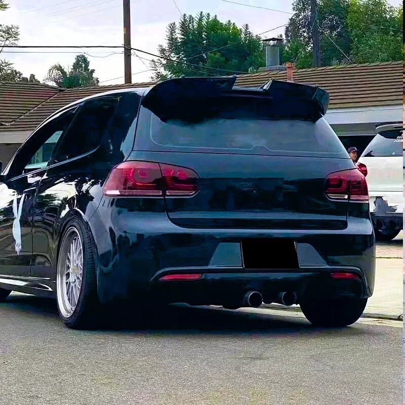 VW Golf MK6 GTD GTI Car Rear Roof Spoiler 2008-13 AK Style Gloss Black