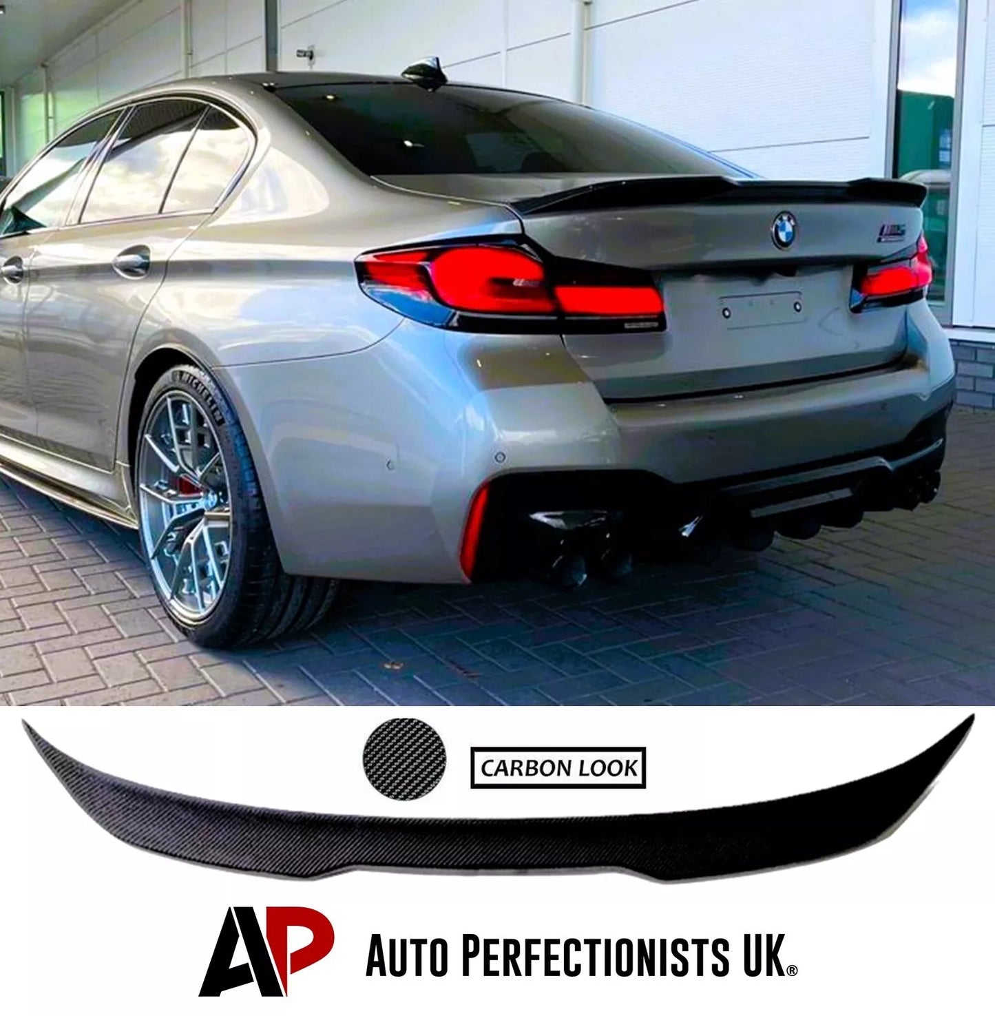 BMW 5 Series M5 G30 Car Rear Spoiler 2016-2024 CS Style Carbon Fibre