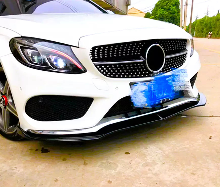 Mercedes C Class C43 W205 C205 Front Splitter 2014-2018 Gloss Black