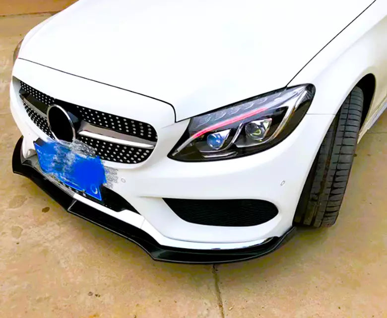 Mercedes C Class C43 W205 C205 Front Splitter 2014-2018 Gloss Black