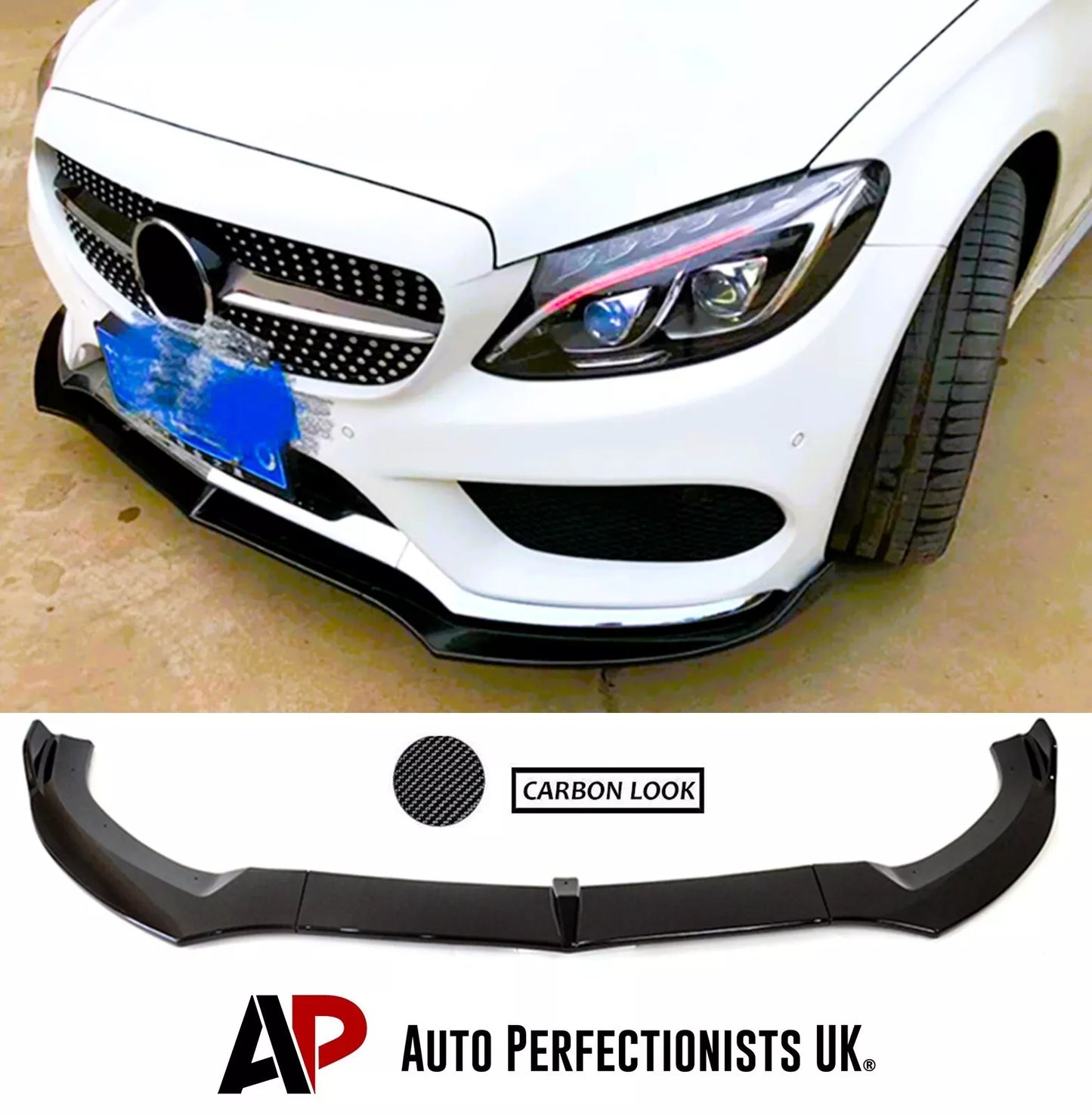 Mercedes C Class C43 W205 C205 Front Splitter 2014-2018 Carbon Fibre