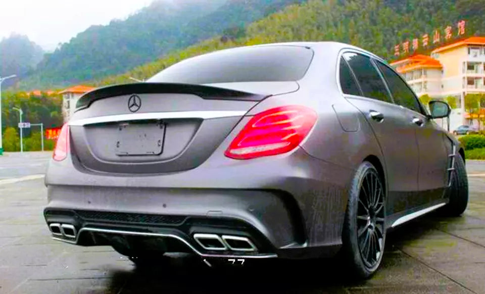 Mercedes C Class W205 4dr Car Rear Spoiler 2014-2021 Gloss Black