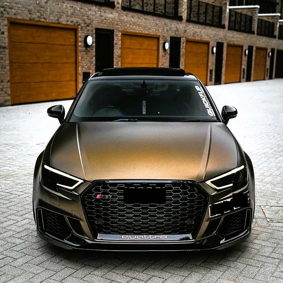 Audi A3 S3 8V Front Honeycomb Mesh Grill 2017-2020 Gloss Black