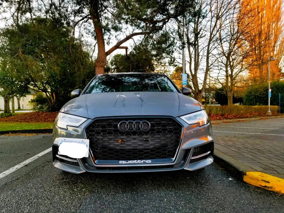 Audi A3 S3 8V Front Honeycomb Mesh Grill 2017-2020 Gloss Black