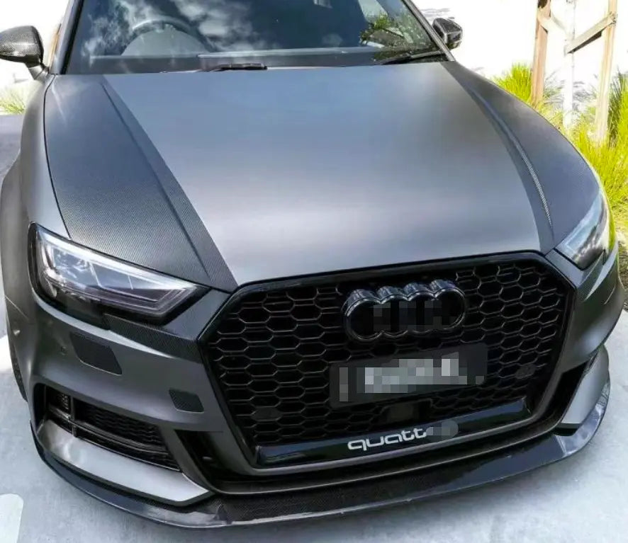 Audi A3 S3 8V Front Honeycomb Mesh Grill 2017-2020 Gloss Black