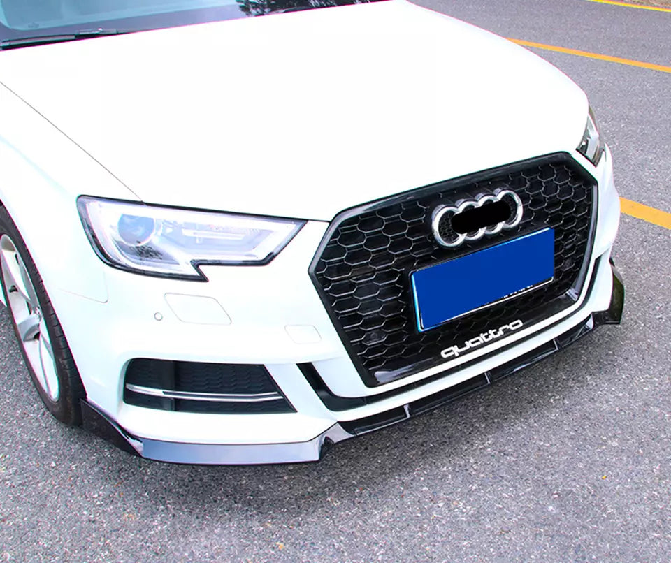 Audi A3 S3 S Line 8V Front Splitter 2017-2020 Gloss Black