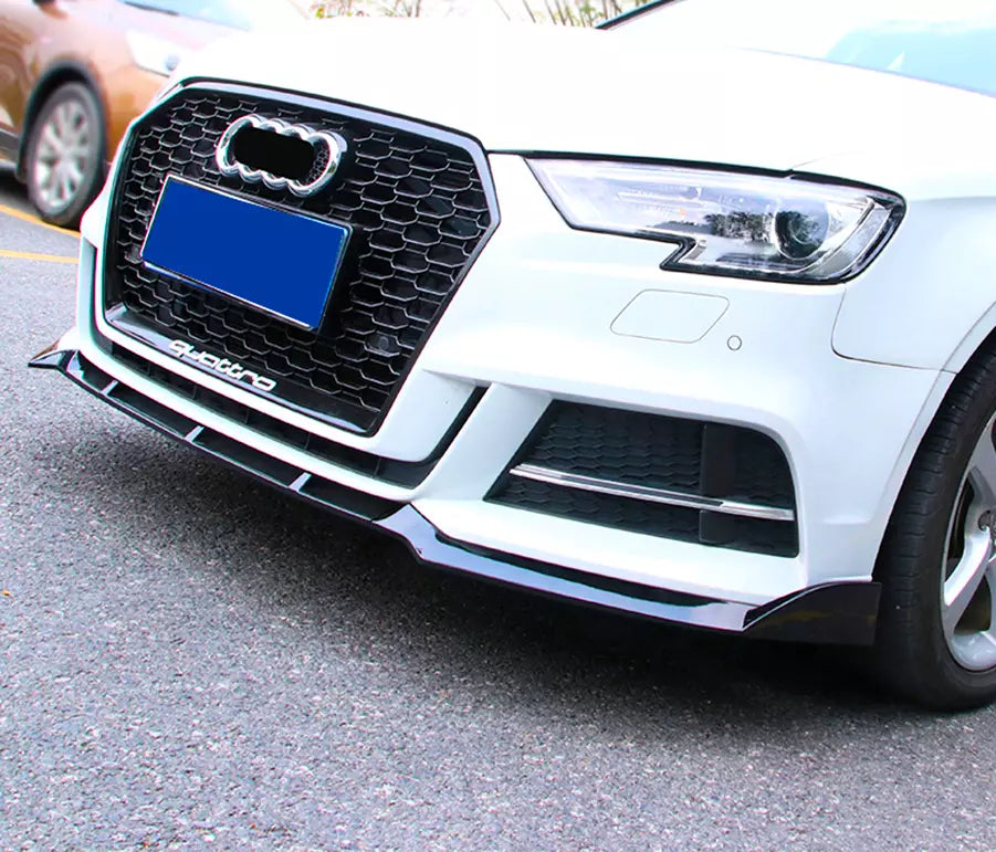 Audi A3 S3 S Line 8V Front Splitter 2017-2020 Gloss Black
