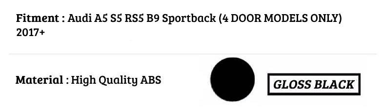 Audi A5 S5 RS5 B9 Sportback Car Rear Spoiler 2017-2024 Gloss Black