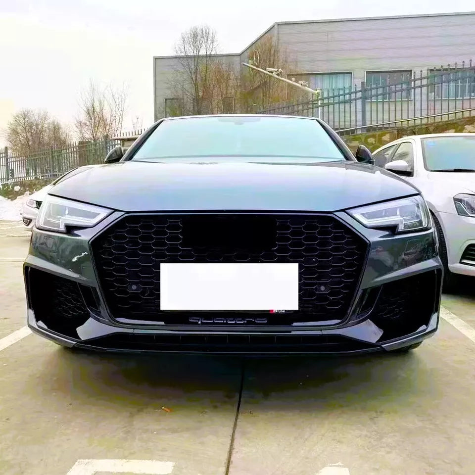 Audi RS4 Style A4 S4 B9 Front Grille Gloss Black Honeycomb Mesh Grill