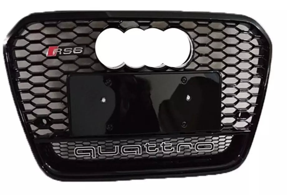 Audi A6 S6 C7 Front Main Honeycomb Mesh Grill 2013-2015 Gloss Black