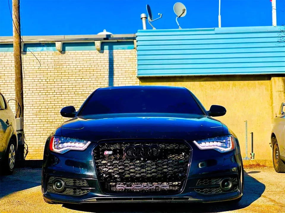Audi A6 S6 C7 Front Main Honeycomb Mesh Grill 2013-2015 Gloss Black