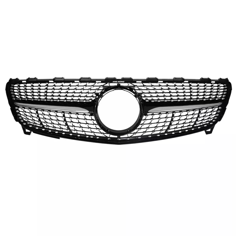 Mercedes A Class W176 Front Diamond Grill 2016-2018 Gloss Black