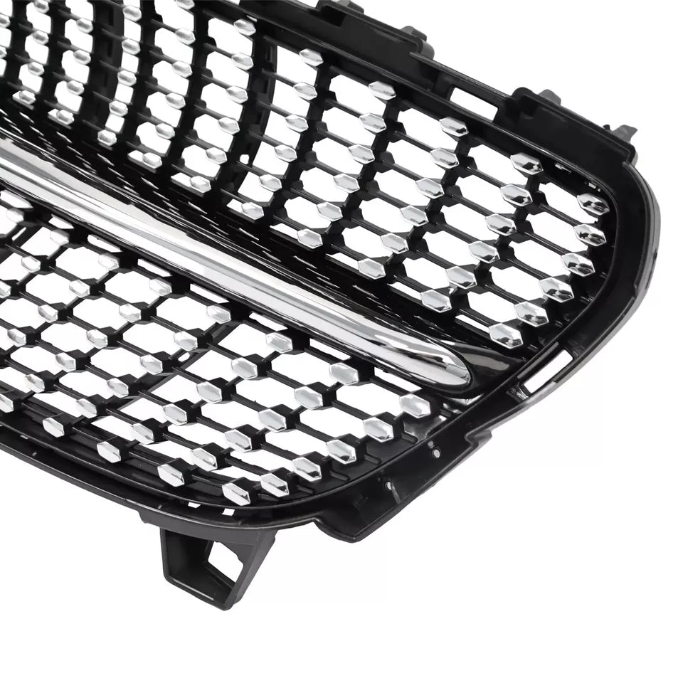 Mercedes A Class W176 Front Diamond Grill 2016-2018 Gloss Black