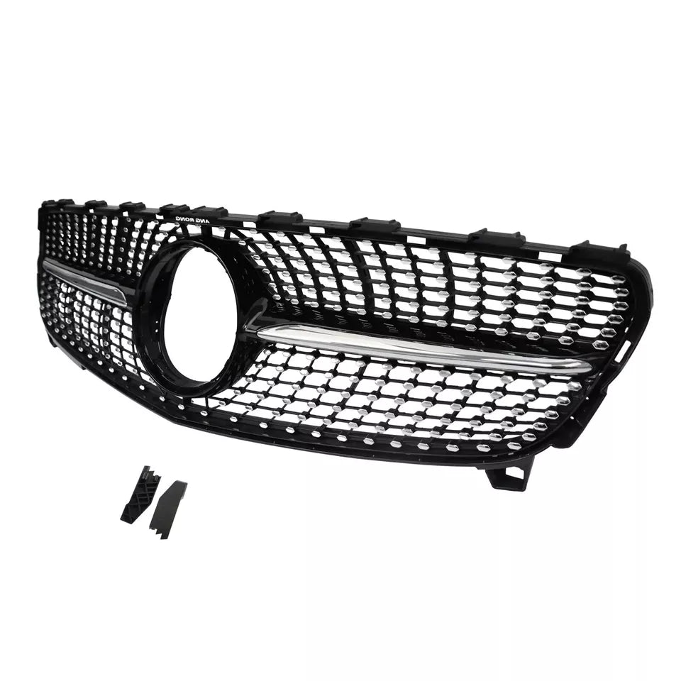 Mercedes A Class W176 Front Diamond Grill 2016-2018 Gloss Black
