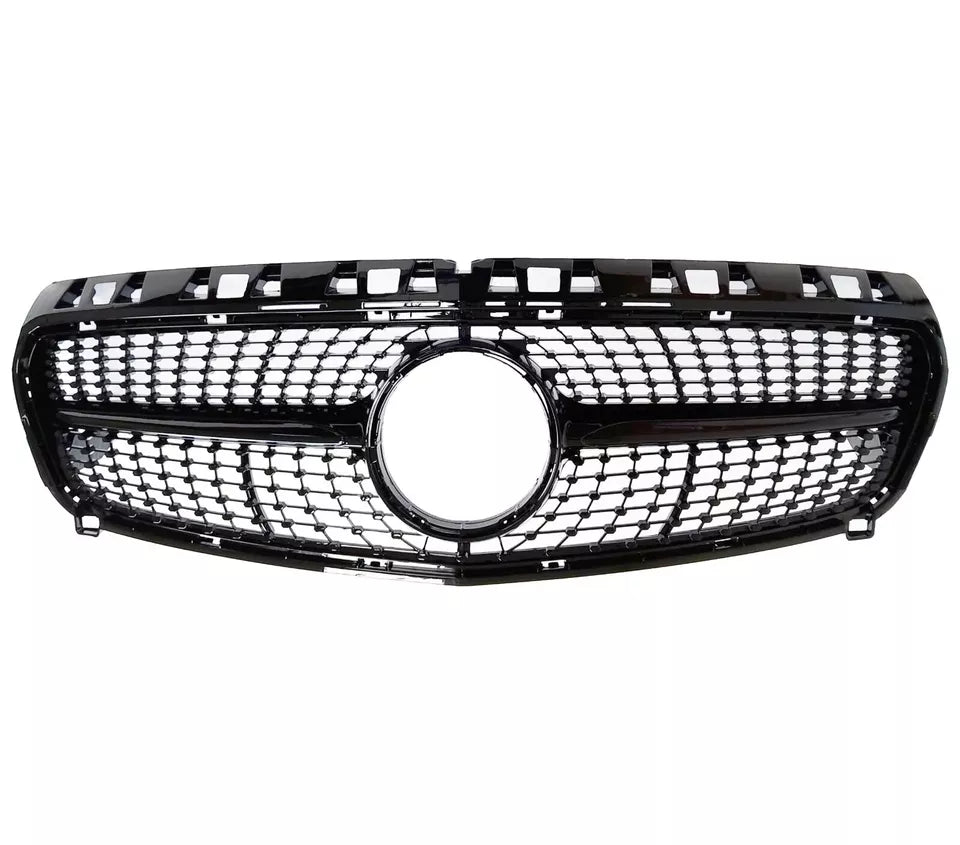 Mercedes A Class W176 Front Diamond Grill 2013-2015 Gloss Black