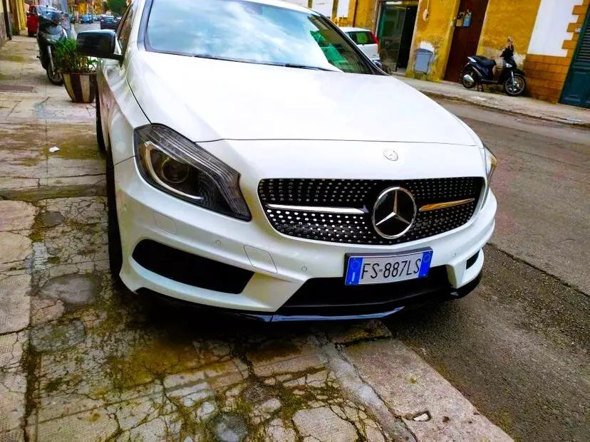 Mercedes A Class W176 Front Diamond Grill 2013-2015 Gloss Black