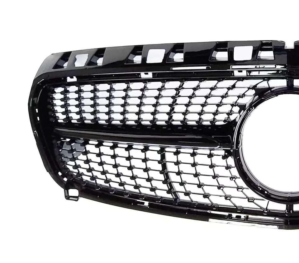 Mercedes A Class W176 Front Diamond Grill 2013-2015 Gloss Black