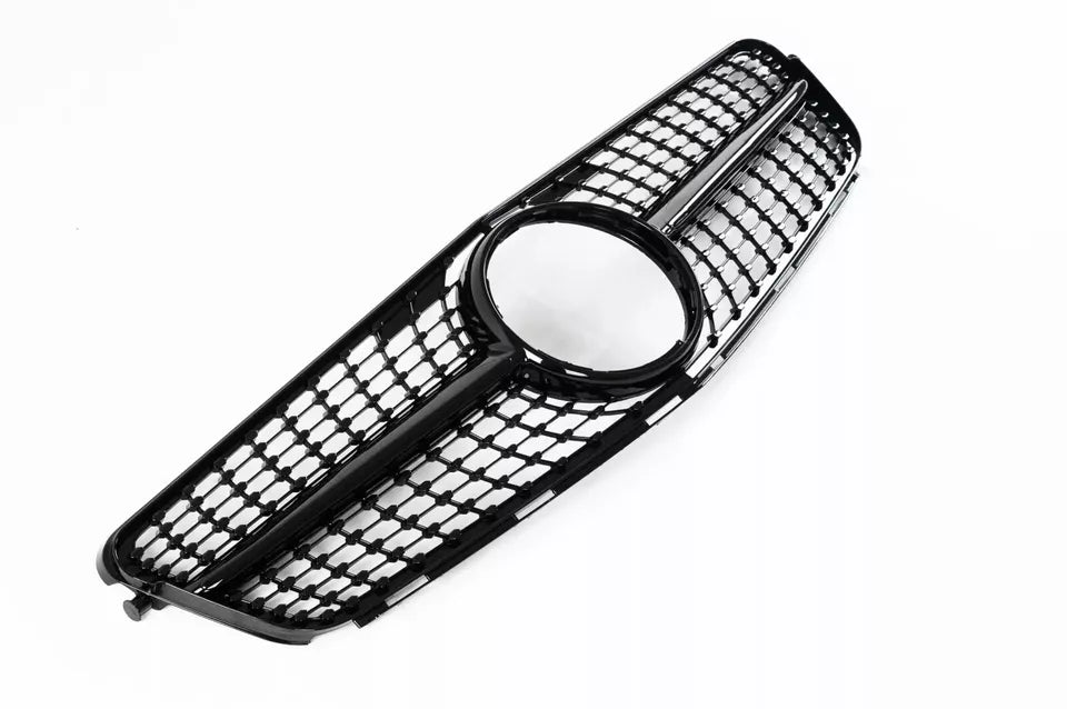 Mercedes C Class W204 Front Diamond Grill 2007-2014 Gloss Black