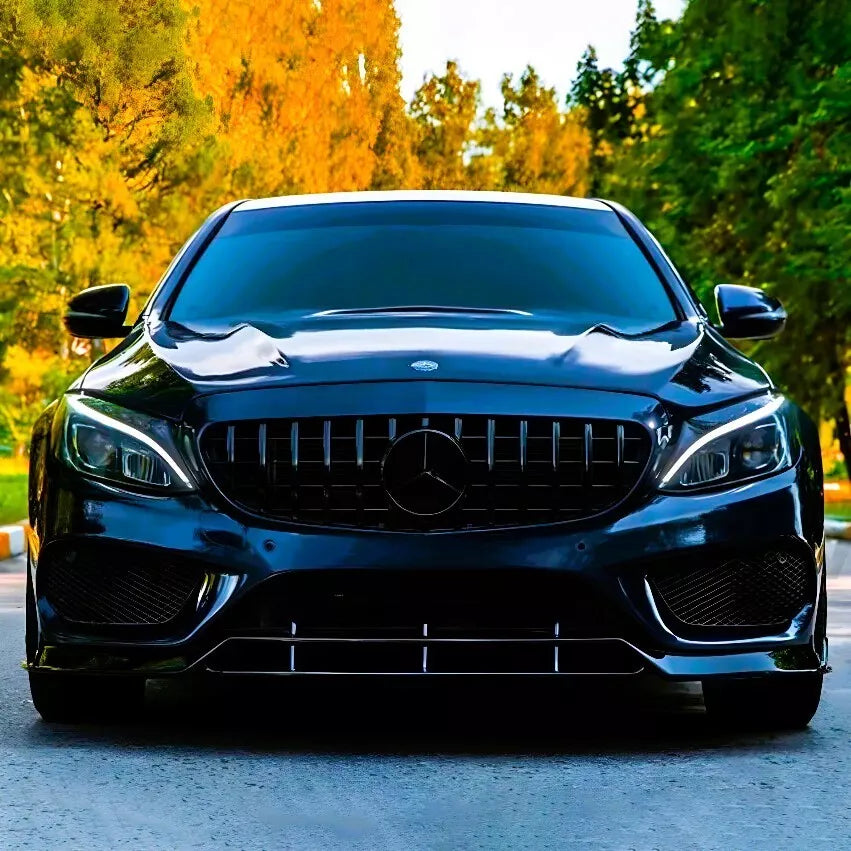 Mercedes C W205 Front Panamericana GT GTR Grill 2014-2018 Gloss Black
