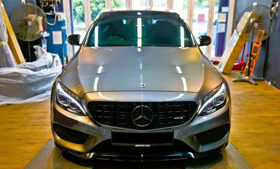 Mercedes C W205 Front Panamericana GT GTR Grill 2014-2018 Gloss Black