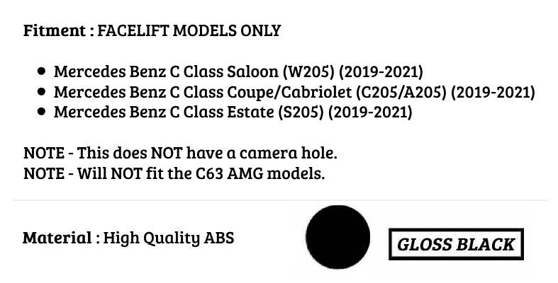 Mercedes C Class W205 Panamericana GT GTR Grill 2019-2021 Gloss Black