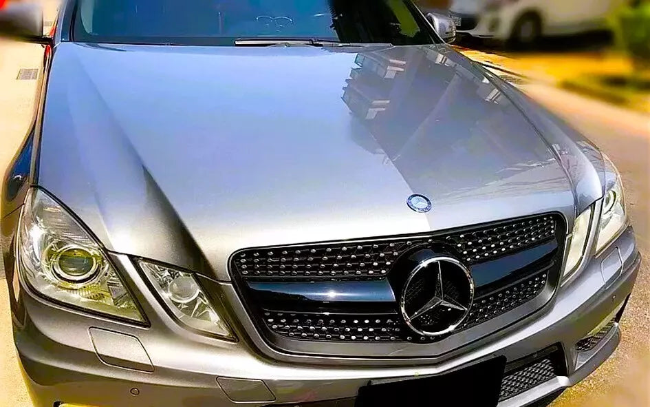 Mercedes E Class W212 Front Diamond Grill 2009-2013 ABS Gloss Black