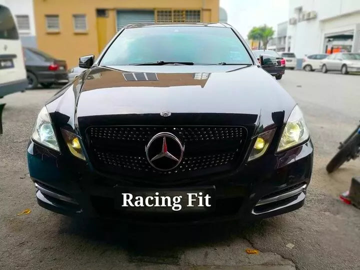 Mercedes E Class W212 Front Diamond Grill 2009-2013 ABS Gloss Black
