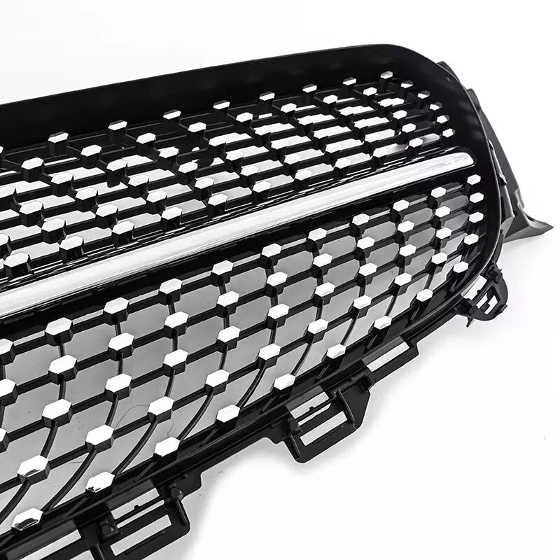 Mercedes E Class W213 C238 Front Diamond Grill 2016-2019 Gloss Black