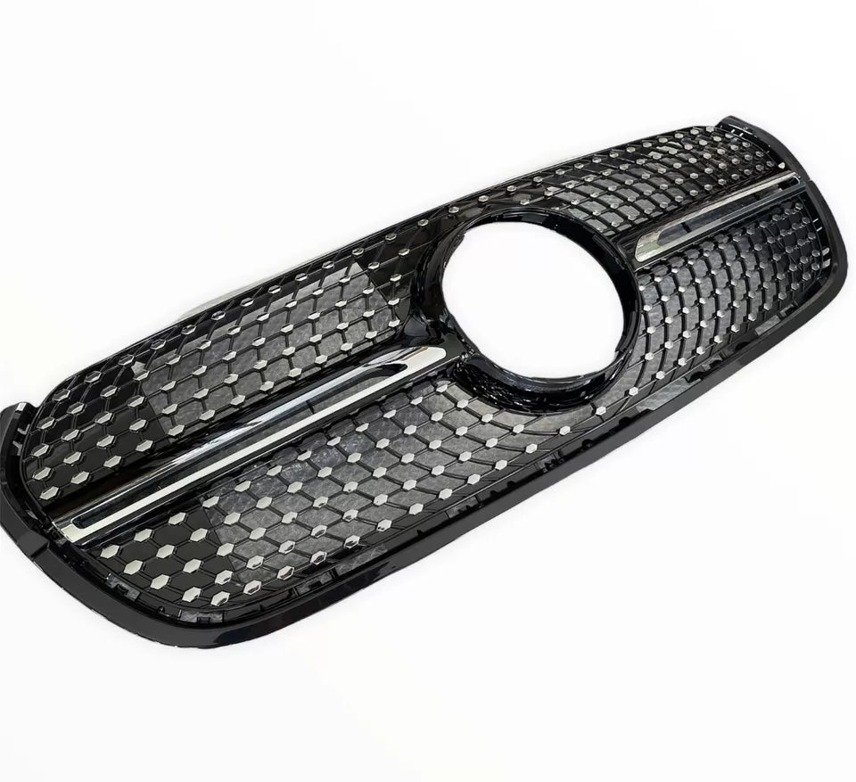 Mercedes X Class BR470 W470 Front Diamond Grill 2015-2019 Gloss Black