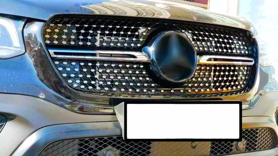 Mercedes X Class BR470 W470 Front Diamond Grill 2015-2019 Gloss Black