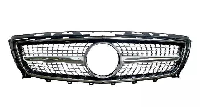 Mercedes CLS Class W218 Front Diamond Grill 2011-2014 Gloss Black
