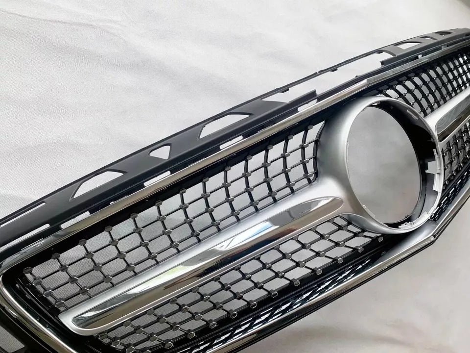 Mercedes CLS Class W218 Front Diamond Grill 2011-2014 Gloss Black