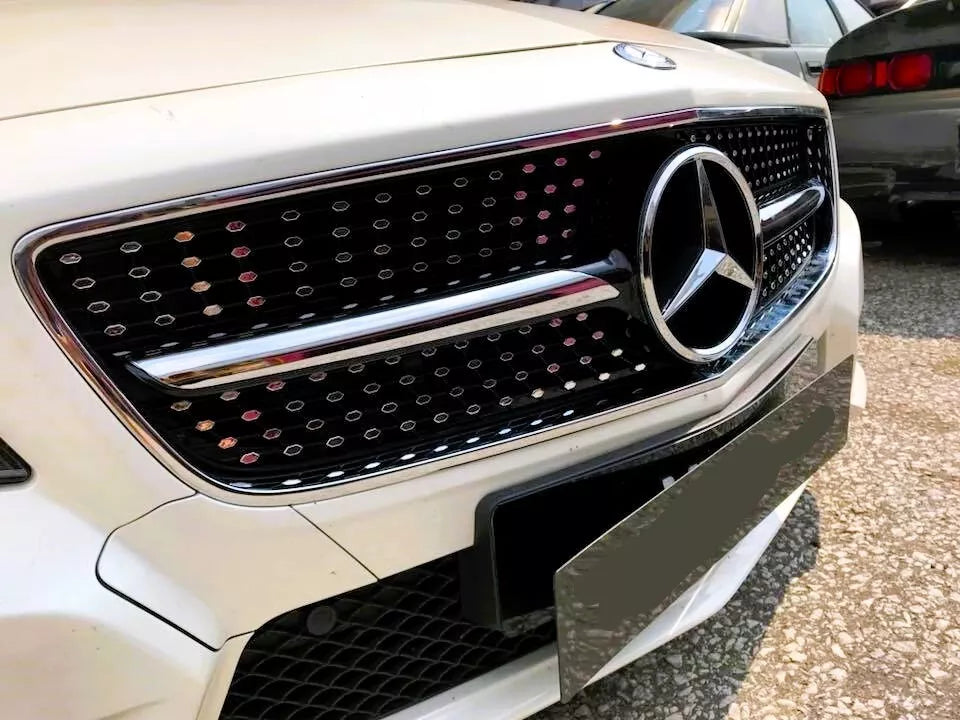 Mercedes CLS Class W218 Front Diamond Grill 2011-2014 Gloss Black