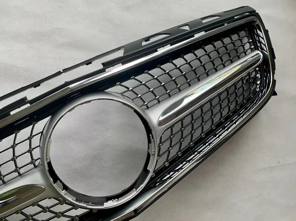Mercedes CLS Class W218 Front Diamond Grill 2011-2014 Gloss Black