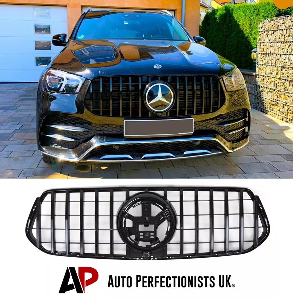 Mercedes GLE W167 Panamericana GT GTR Grill 2019-2024 Gloss Black