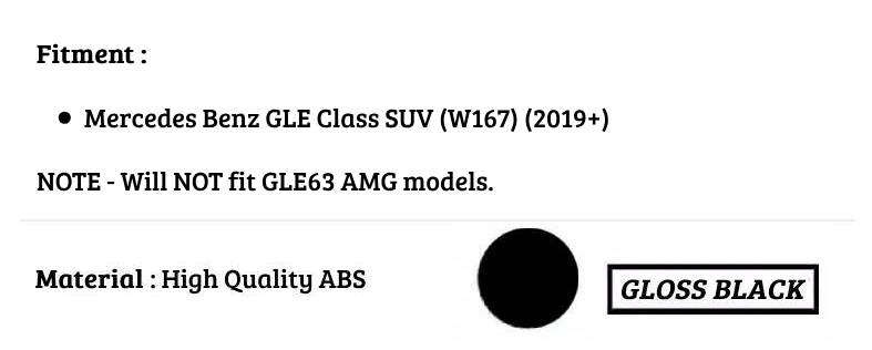 Mercedes GLE W167 Panamericana GT GTR Grill 2019-2024 Gloss Black