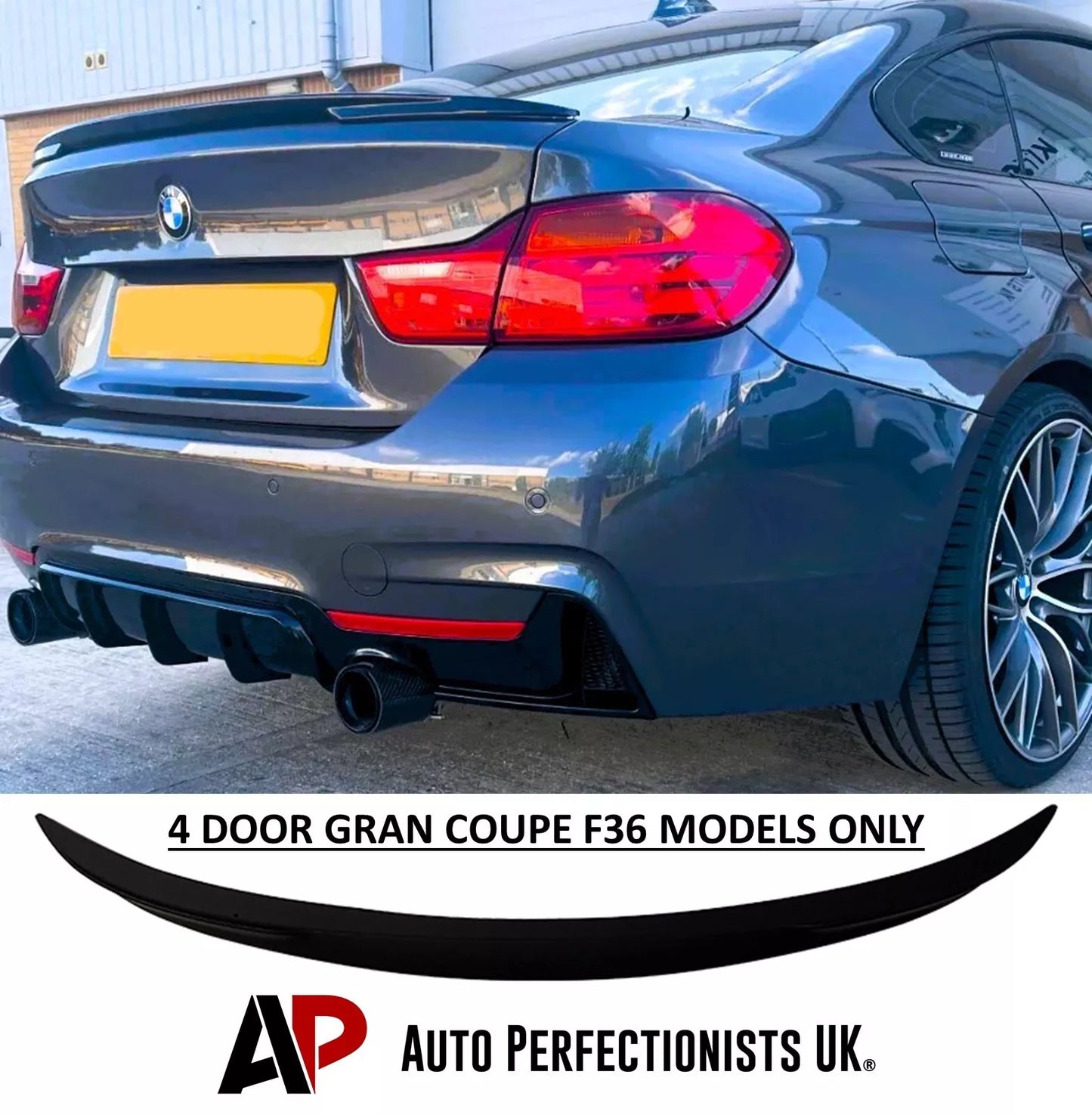 BMW 4 Series Gran Coupe F36 Rear Boot Spoiler 13-20 ABS Gloss Black