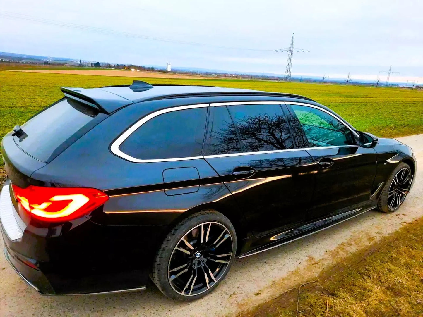 BMW 5 Series G31 Estate Rear Roof Spoiler 2016-2024 ABS Gloss Black