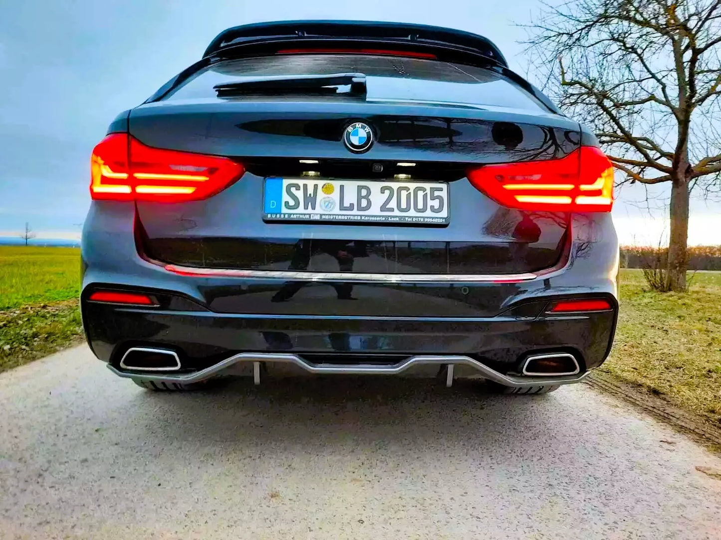 BMW 5 Series G31 Estate Rear Roof Spoiler 2016-2024 ABS Gloss Black