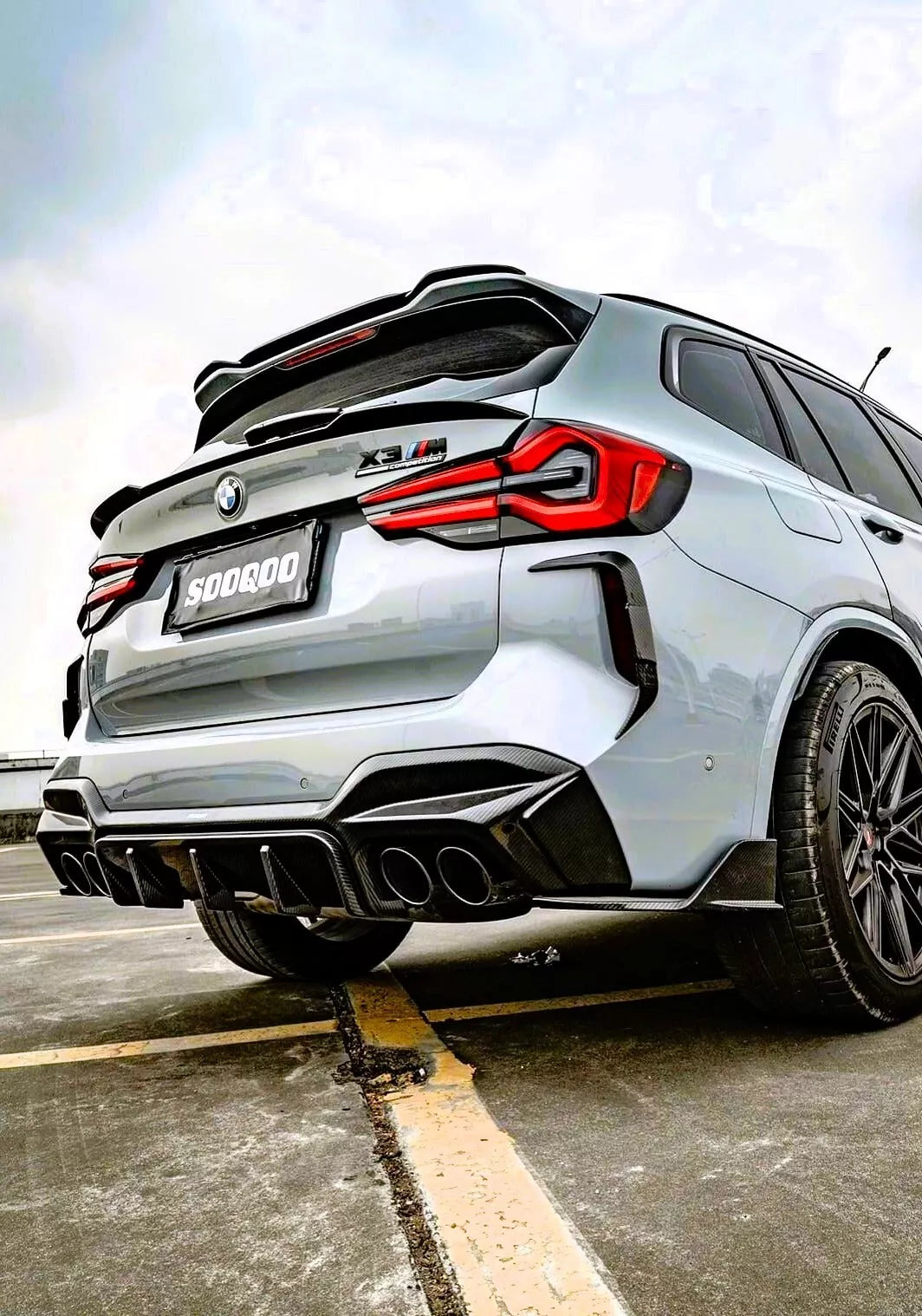 BMW X3 G01 X3M F97 Rear Mid Boot Spoiler 2017-2024 ABS Gloss Black