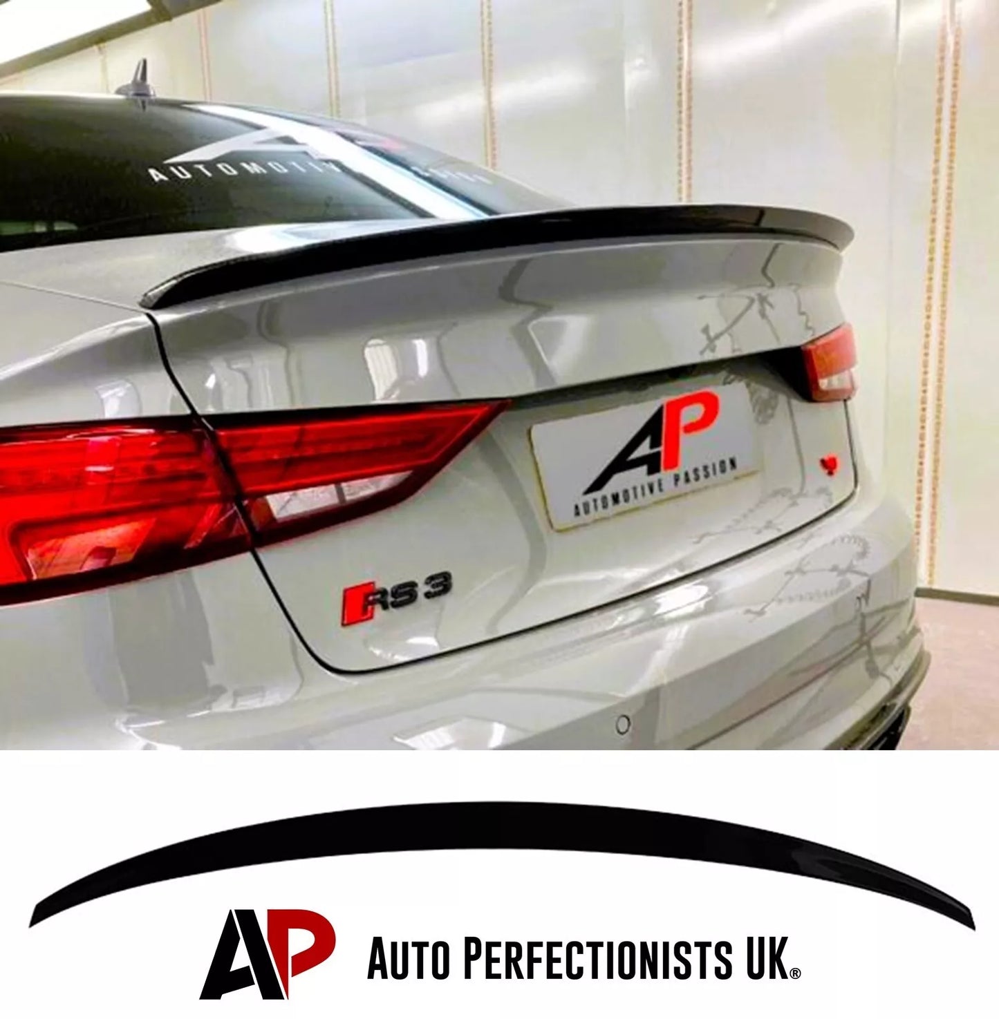 Audi A3 S3 RS3 8V Saloon Rear Boot Spoiler 13-20 ABS Gloss Black