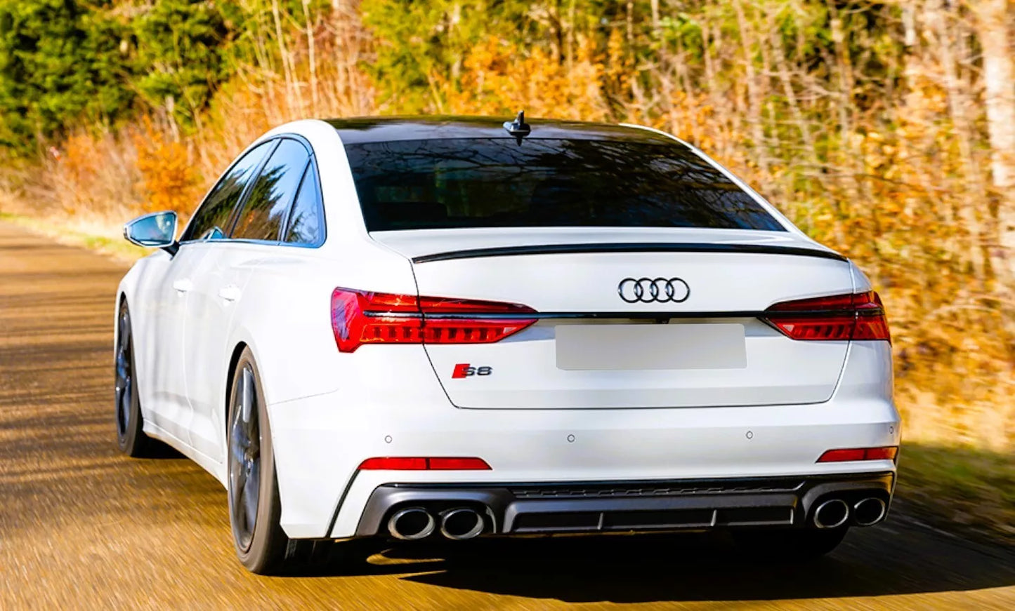 Audi A6 S6 C8 Saloon Rear S4 Style Boot Spoiler 18-24 ABS Gloss Black